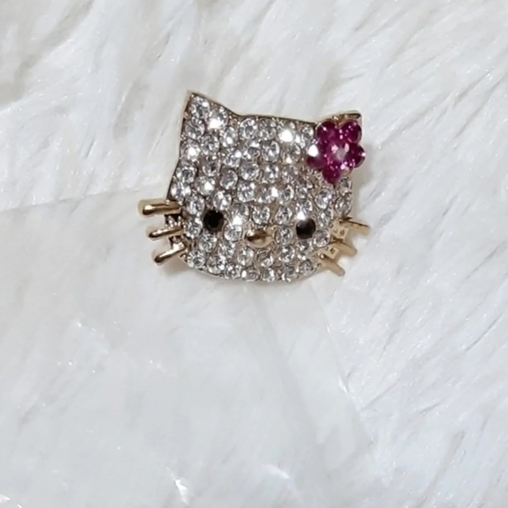 Rhinestone Jeweled Kitty Cat Ring